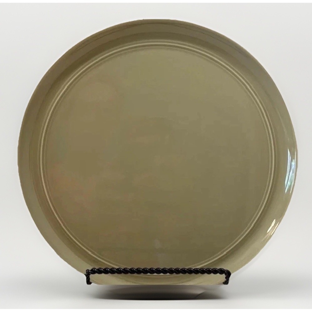 Crate Barrel Plate 2 PC Aaron Probyn Dinner Olive Green Natural Dish Set 10.5"